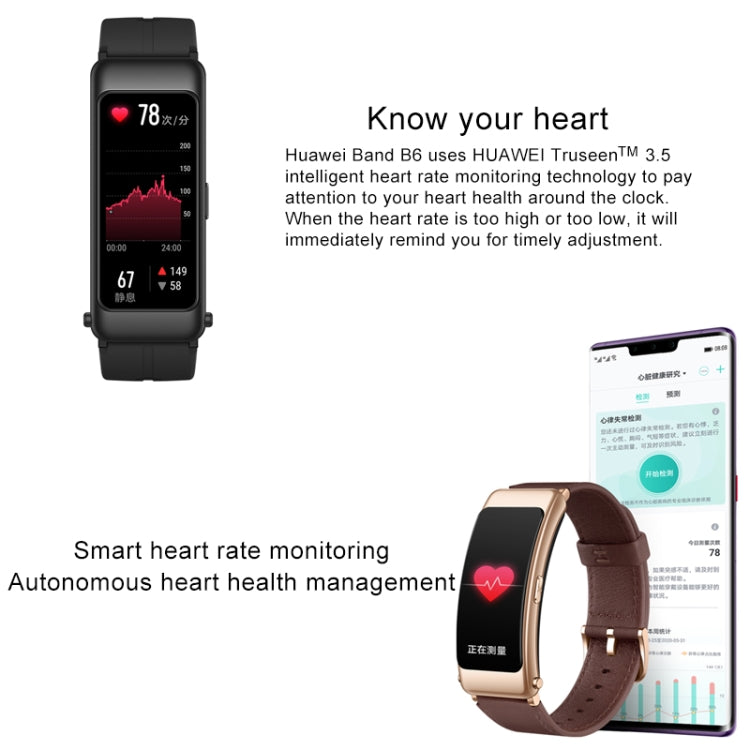 Original Huawei Band B6 FDS-B19 1.53 inch AMOLED Screen IP57 Waterproof Smart Bluetooth Earphone Wristband Bracelet, Pride Version, Support Heart Rate Monitor / Information Reminder / Sleep Monitor (Titanium Silver Grey) - Wearable Devices by buy2fix | Online Shopping UK | buy2fix