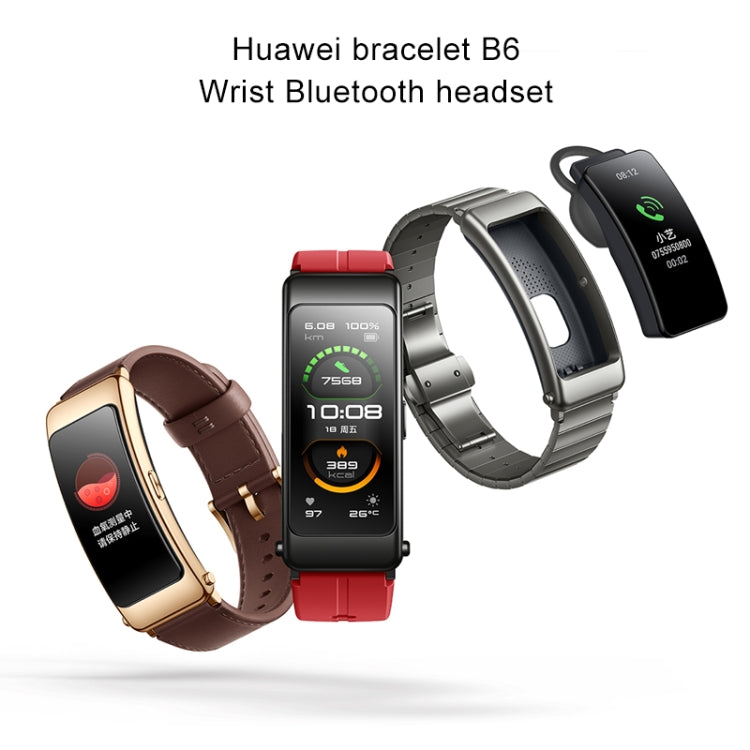 Original Huawei Band B6 FDS-B19 1.53 inch AMOLED Screen IP57 Waterproof Smart Bluetooth Earphone Wristband Bracelet, Pride Version, Support Heart Rate Monitor / Information Reminder / Sleep Monitor (Titanium Silver Grey) - Wearable Devices by buy2fix | Online Shopping UK | buy2fix