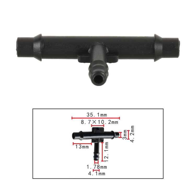 10pcs/Bag Car T Type Wiper Spray Nozzle Water Pipe Connection Tube - Others by buy2fix | Online Shopping UK | buy2fix