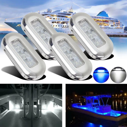 MK-056 Ship / Yacht 3 inch 12V LED Waterproof Stainless Steel Underwater Light (Blue Light) - Marine Accessories & Parts by buy2fix | Online Shopping UK | buy2fix