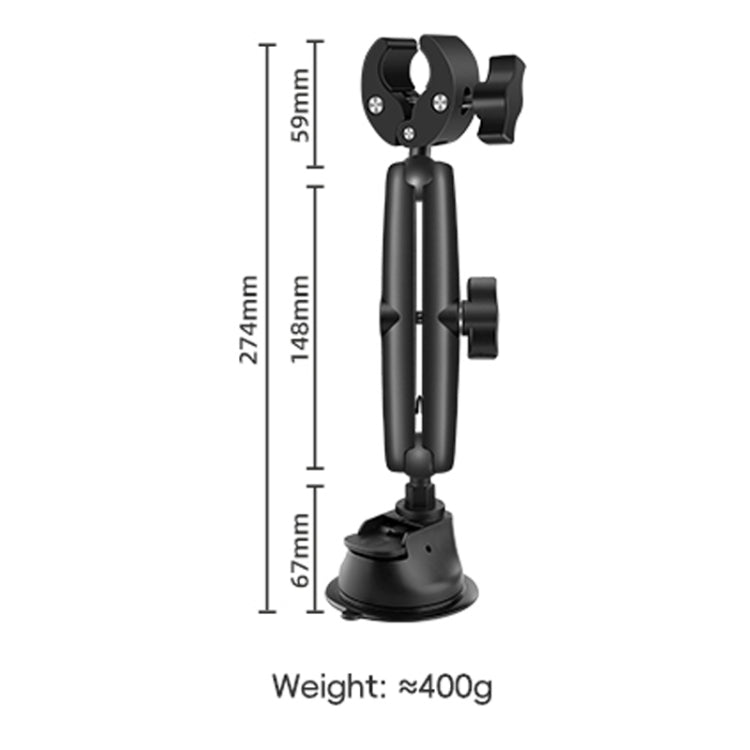 Single-leg Car Suction Cup Mount Crab Clamps (Black) - Bicycle Handlebar Mount by buy2fix | Online Shopping UK | buy2fix