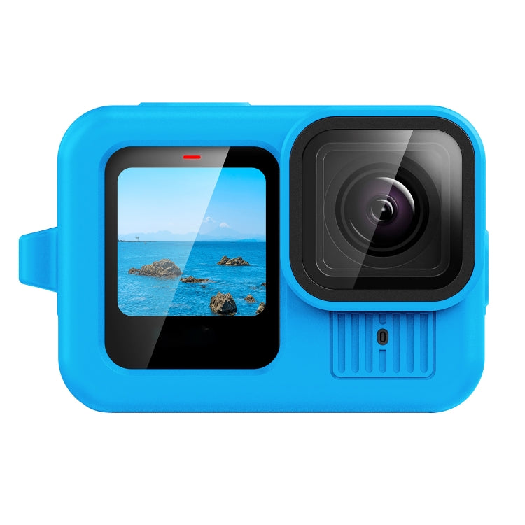 For GoPro HERO13 Black Silicone Protective Case Cover with Wrist Strap & Lens Cover (Blue) - Silicone Cases by buy2fix | Online Shopping UK | buy2fix