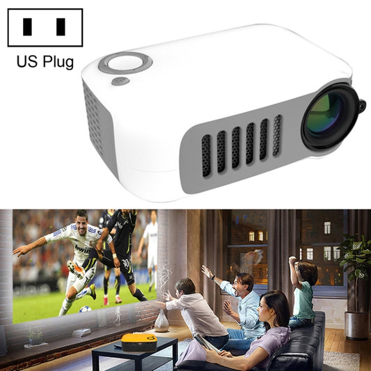 A2000 1080P Mini Portable Smart Projector Children Projector, US Plug(White Grey) - Mini Projector by buy2fix | Online Shopping UK | buy2fix