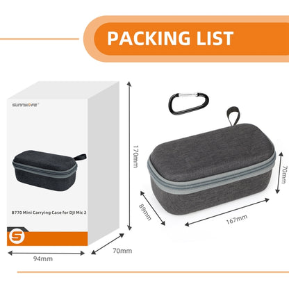 For DJI Mic 2 Sunnylife B770 Mini Carrying Case Wireless Microphone Storage Bag (Grey) - DJI Mic Series by Sunnylife | Online Shopping UK | buy2fix