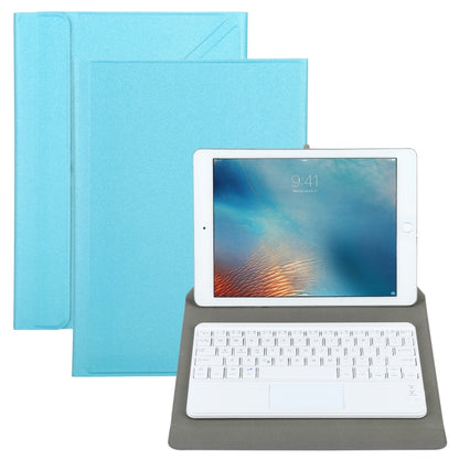 Universal Detachable Bluetooth Keyboard + Leather Tablet Case with Touchpad for iPad 9-10 inch, Specification:White Keyboard(Blue) - Universal by buy2fix | Online Shopping UK | buy2fix