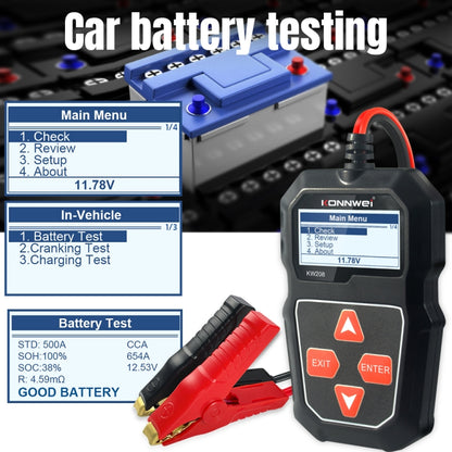 KONNWEI KW208 Car TFT Color Screen Battery Tester Support 8 Languages - Code Readers & Scan Tools by KONNWEI | Online Shopping UK | buy2fix