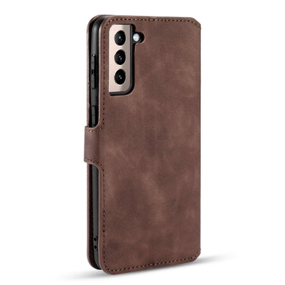 For Samsung Galaxy S21 5G DG.MING Retro Oil Side Horizontal Flip Case with Holder & Card Slots & Wallet(Coffee) - Galaxy S21 5G Cases by DG.MING | Online Shopping UK | buy2fix