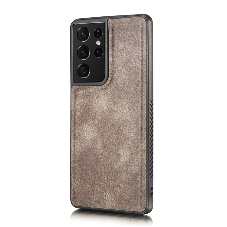 For Samsung Galaxy S21 Ultra 5G DG.MING Crazy Horse Texture Flip Detachable Magnetic Leather Case with Holder & Card Slots & Wallet(Grey) - Galaxy S21 Ultra 5G Cases by DG.MING | Online Shopping UK | buy2fix