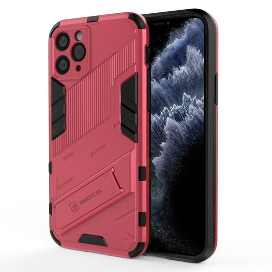 For iPhone 11 Pro Punk Armor 2 in 1 PC + TPU Shockproof Case with Invisible Holder (Light Red) - iPhone 11 Pro Cases by buy2fix | Online Shopping UK | buy2fix