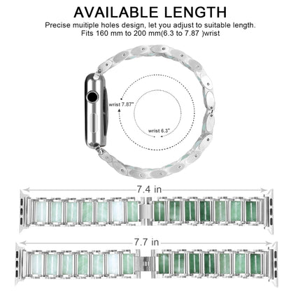 Emerald Stainless Steel Watch Band For Apple Watch Ultra 49mm&Watch Ultra 2 49mm / Series 9&8&7 45mm / SE 3&SE 2&6&SE&5&4 44mm / 3&2&1 42mm(Silver) - Watch Bands by buy2fix | Online Shopping UK | buy2fix