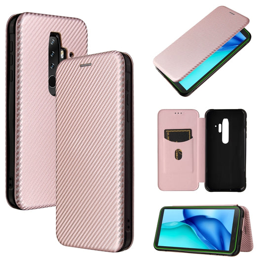 For Blackview BV6300 Pro Carbon Fiber Texture Horizontal Flip TPU + PC + PU Leather Case with Card Slot(Pink) - More Brand by buy2fix | Online Shopping UK | buy2fix