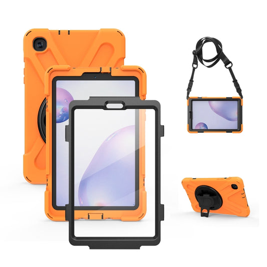 For Samsung Galaxy Tab A 8.4 2020 T307U Shockproof Colorful Silicone + PC Protective Case with Holder & Shoulder Strap & Hand Strap & Screen Protector(Orange) - Tab A 8.4 (2020) by buy2fix | Online Shopping UK | buy2fix