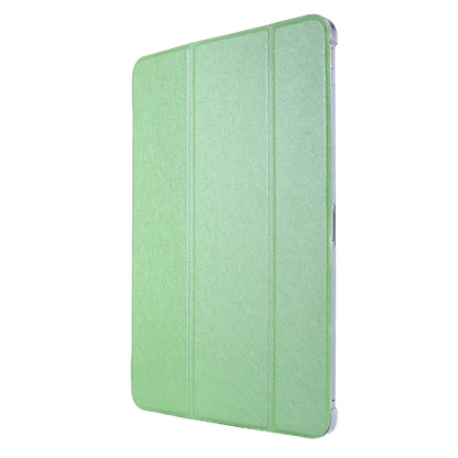 For iPad Air 13 2024 / iPad Pro 12.9 2022 / 2021 Silk Texture Three-fold Horizontal Flip Leather Tablet Case with Holder & Pen Slot(Green) - iPad Pro 12.9 (2022/2021) Cases by buy2fix | Online Shopping UK | buy2fix