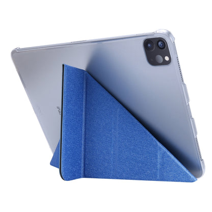 For iPad Air 13 2024 / iPad Pro 12.9 2022 / 2021 Silk Texture Horizontal Deformation Flip Leather Tablet Case with Holder(Blue) - iPad Pro 12.9 (2022/2021) Cases by buy2fix | Online Shopping UK | buy2fix