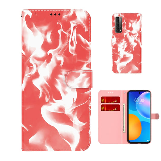 For Huawei P smart 2021 / Y7a Cloud Fog Pattern Horizontal Flip Leather Case with Holder & Card Slot & Wallet(Red) - Huawei Cases by AutSpace | Online Shopping UK | buy2fix