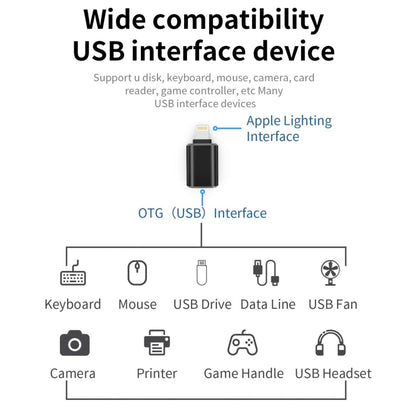 XQ-ZH001 USB Female to 8 Pin Male OTG Adapter(Silver) - Converter & Adapter by buy2fix | Online Shopping UK | buy2fix