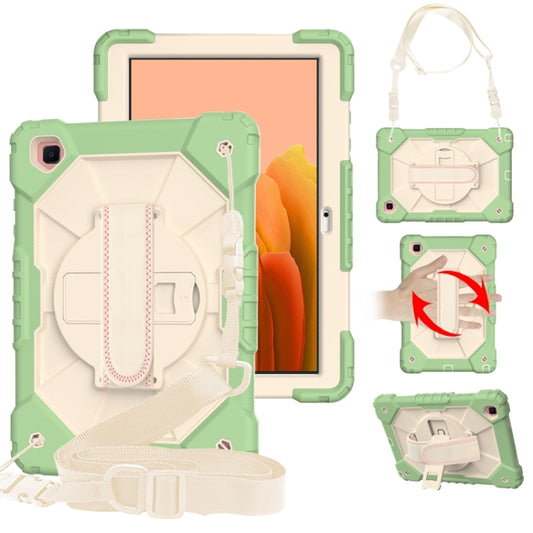 For Samsung Galaxy Tab A7 T500 / T505 Contrast Color Robot Shockproof Silicon + PC Protective Case with Holder & Shoulder Strap(Matcha Green) - Other Galaxy Tab PC by buy2fix | Online Shopping UK | buy2fix