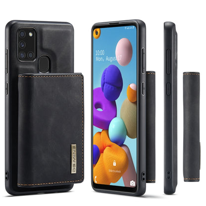 For Samsung Galaxy A21s DG.MING M1 Series 3-Fold Multi Card Wallet  Back Cover Shockproof Case with Holder Function(Black) - Galaxy Phone Cases by DG.MING | Online Shopping UK | buy2fix