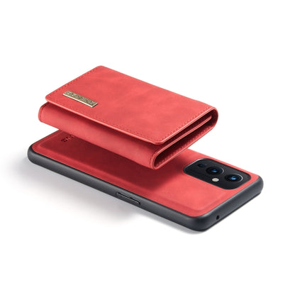 For OnePlus 9 (EU/NA) DG.MING M1 Series 3-Fold Multi Card Wallet  Back Cover Shockproof Case with Holder Function(Red) -  by DG.MING | Online Shopping UK | buy2fix