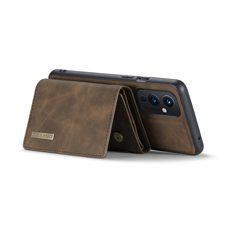 For OnePlus 9 (EU/NA) DG.MING M1 Series 3-Fold Multi Card Wallet  Back Cover Shockproof Case with Holder Function(Coffee) -  by DG.MING | Online Shopping UK | buy2fix