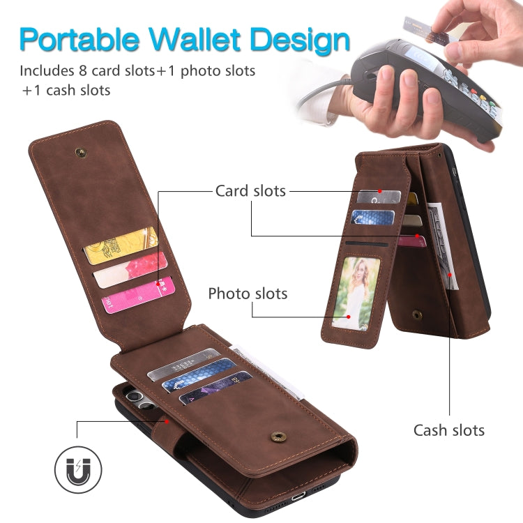 For iPhone 11 Skin Feel Business Horizontal Flip PU Leather Case with Holder & Multi-Card Slots & Wallet & Lanyard & Photo Frame (Brown) - iPhone 11 Cases by buy2fix | Online Shopping UK | buy2fix