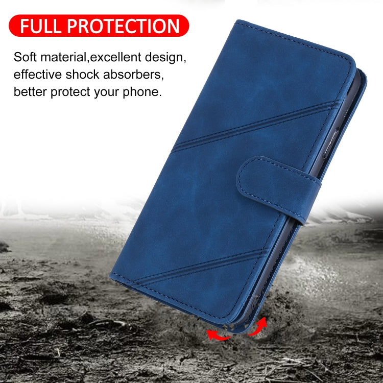 For iPhone XS Max Skin Feel Business Horizontal Flip PU Leather Case with Holder & Multi-Card Slots & Wallet & Lanyard & Photo Frame(Blue) - More iPhone Cases by buy2fix | Online Shopping UK | buy2fix