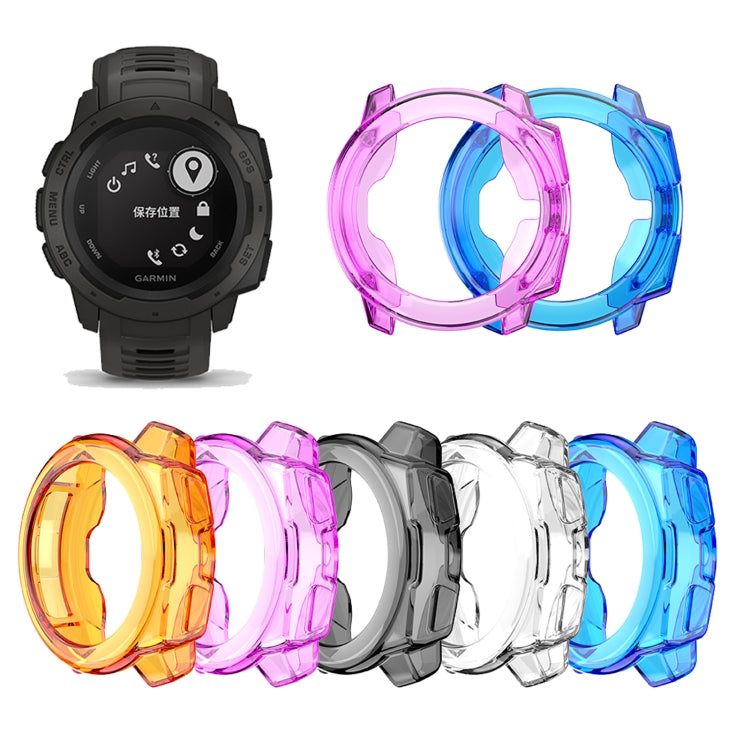 For Garmin Instinct TPU Half-pack Candy Color Protective Case(Transparent) - Watch Cases by buy2fix | Online Shopping UK | buy2fix