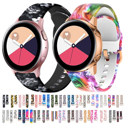 For Samsung Galaxy Watch 42mm Silicone Printing Watch Band(Pink Dandelion) - Watch Bands by buy2fix | Online Shopping UK | buy2fix