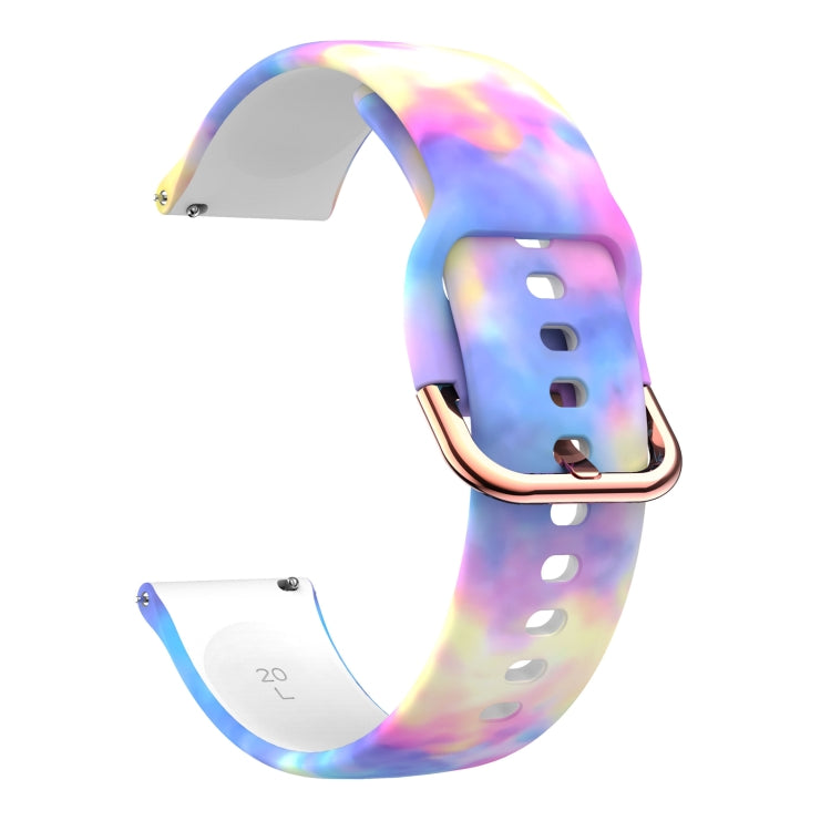 For Samsung Galaxy Watch 46mm Silicone Printing Watch Band(Rainbow) - Watch Bands by buy2fix | Online Shopping UK | buy2fix