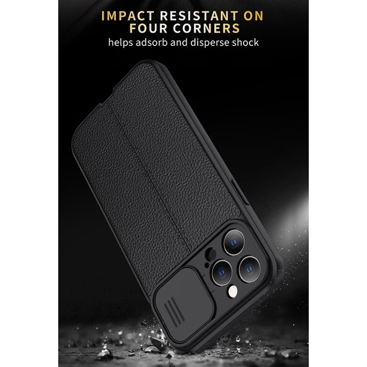 For iPhone 12 Pro Litchi Texture Sliding Camshield TPU Protective Case(Black) - iPhone 12 Pro Max Cases by buy2fix | Online Shopping UK | buy2fix