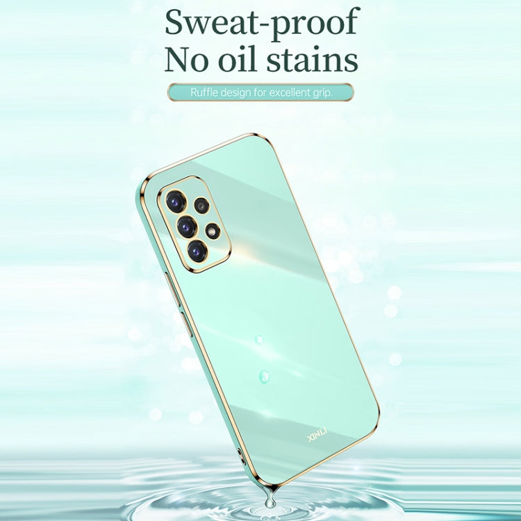 For Samsung Galaxy A72 5G XINLI Straight 6D Plating Gold Edge TPU Shockproof Case(Mint Green) - Galaxy Phone Cases by XINLI | Online Shopping UK | buy2fix