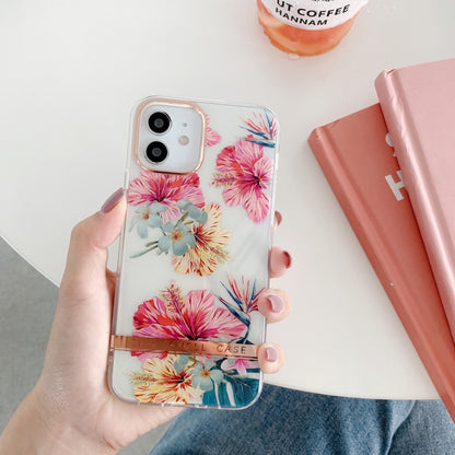 For iPhone 12 Pro Max High Translucent Electroplating Flower Pattern TPU + PC Shockproof Case(Hibiscus) - iPhone 12 Pro Max Cases by buy2fix | Online Shopping UK | buy2fix