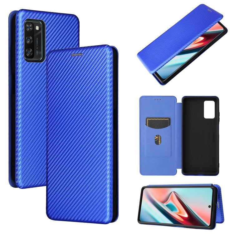 For Blackview A100 Carbon Fiber Texture Horizontal Flip TPU + PC + PU Leather Case with Card Slot(Blue) - More Brand by buy2fix | Online Shopping UK | buy2fix