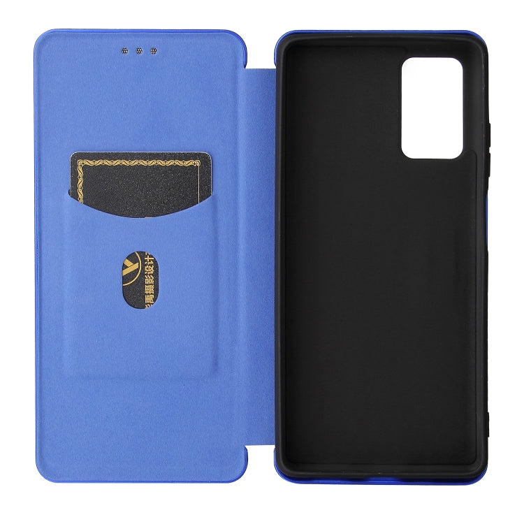 For Blackview A100 Carbon Fiber Texture Horizontal Flip TPU + PC + PU Leather Case with Card Slot(Blue) - More Brand by buy2fix | Online Shopping UK | buy2fix