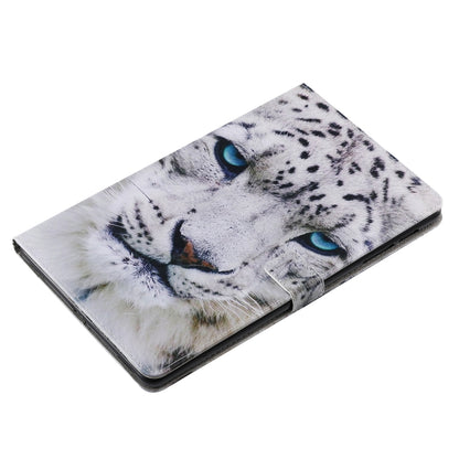 For Galaxy Tab A 10.1 (2019) 3D Colored Drawing Horizontal Flip Leather Case with Holder & Card Slots & Wallet(White Leopard) - Tab A 10.1 by buy2fix | Online Shopping UK | buy2fix