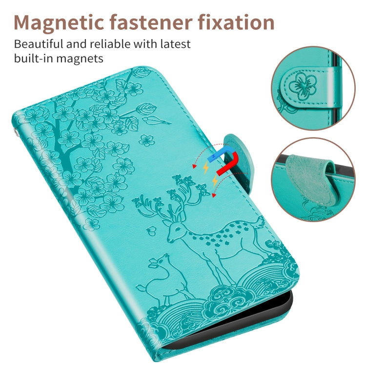 For Xiaomi Redmi 9A Sika Deer Embossing Pattern Horizontal Flip PU Leather Case with Holder & Card Slot & Wallet & Photo Frame(Green) - Xiaomi Cases by buy2fix | Online Shopping UK | buy2fix