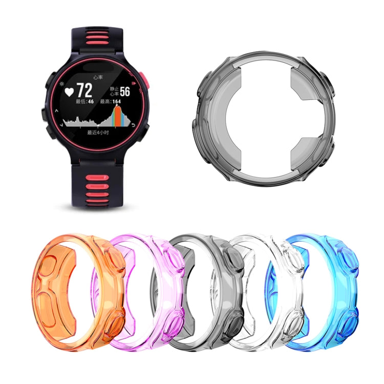 For Garmin Forerunner 735XT TPU Half-pack Candy Color Protective Case(Transparent Blue) - Watch Cases by buy2fix | Online Shopping UK | buy2fix