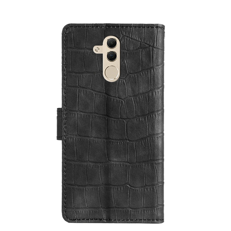 For Huawei Mate 20 Lite Skin Feel Crocodile Texture Magnetic Clasp Horizontal Flip PU Leather Case with Holder & Card Slots & Wallet(Black) - Huawei Cases by buy2fix | Online Shopping UK | buy2fix