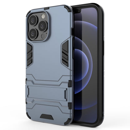 For iPhone 13 Pro PC + TPU Shockproof Protective Case with Invisible Holder (Navy Blue) - iPhone 13 Pro Cases by buy2fix | Online Shopping UK | buy2fix