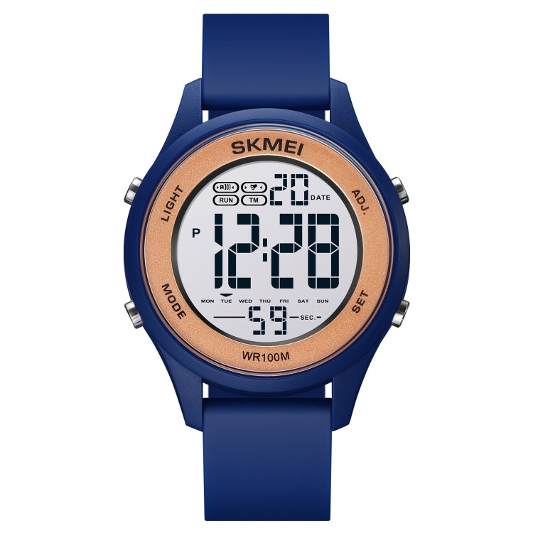 SKMEI 1758 Multifunctional LED Digital Display Luminous Silicone Strap Electronic Watch(Dark Blue) - LED Digital Watches by SKMEI | Online Shopping UK | buy2fix