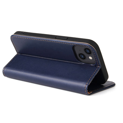 For iPhone 13 mini Fierre Shann PU Leather Texture Horizontal Flip Leather Case with Holder & Card Slots & Wallet (Blue) - iPhone 13 mini Cases by FIERRE SHANN | Online Shopping UK | buy2fix