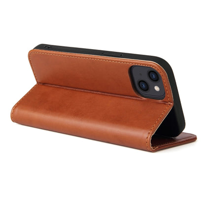 For iPhone 13 mini Fierre Shann PU Leather Texture Horizontal Flip Leather Case with Holder & Card Slots & Wallet (Brown) - iPhone 13 mini Cases by FIERRE SHANN | Online Shopping UK | buy2fix