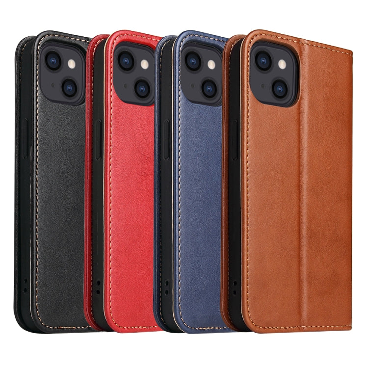 For iPhone 13 mini Fierre Shann PU Leather Texture Horizontal Flip Leather Case with Holder & Card Slots & Wallet (Brown) - iPhone 13 mini Cases by FIERRE SHANN | Online Shopping UK | buy2fix