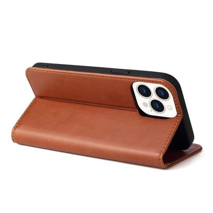 For iPhone 13 Pro Fierre Shann PU Leather Texture Horizontal Flip Leather Case with Holder & Card Slots & Wallet (Brown) - iPhone 13 Pro Cases by FIERRE SHANN | Online Shopping UK | buy2fix