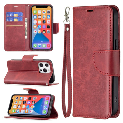 For iPhone 13 Pro Retro Lambskin Texture Pure Color Horizontal Flip PU Leather Case, with Holder & Card Slots & Wallet & Lanyard(Red) - iPhone 13 Pro Cases by buy2fix | Online Shopping UK | buy2fix