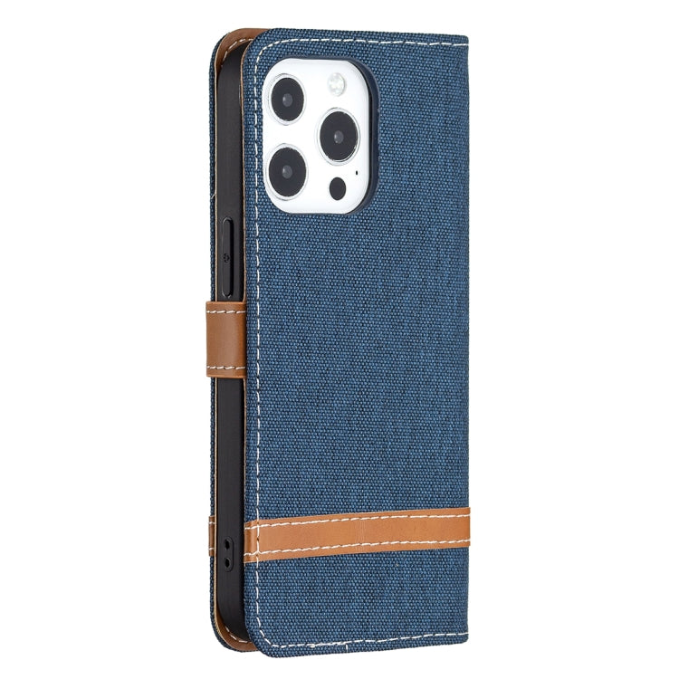 For iPhone 13 mini Color Matching Denim Texture Horizontal Flip Leather Case with Holder & Card Slots & Wallet & Lanyard (Dark Blue) - iPhone 13 mini Cases by buy2fix | Online Shopping UK | buy2fix