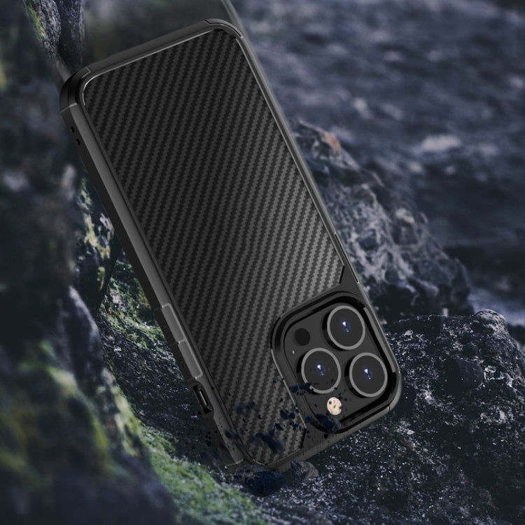 For iPhone 13 Pro Pioneer Carbon Fiber Texture Shockproof TPU + PC Case (Black) - iPhone 13 Pro Cases by buy2fix | Online Shopping UK | buy2fix