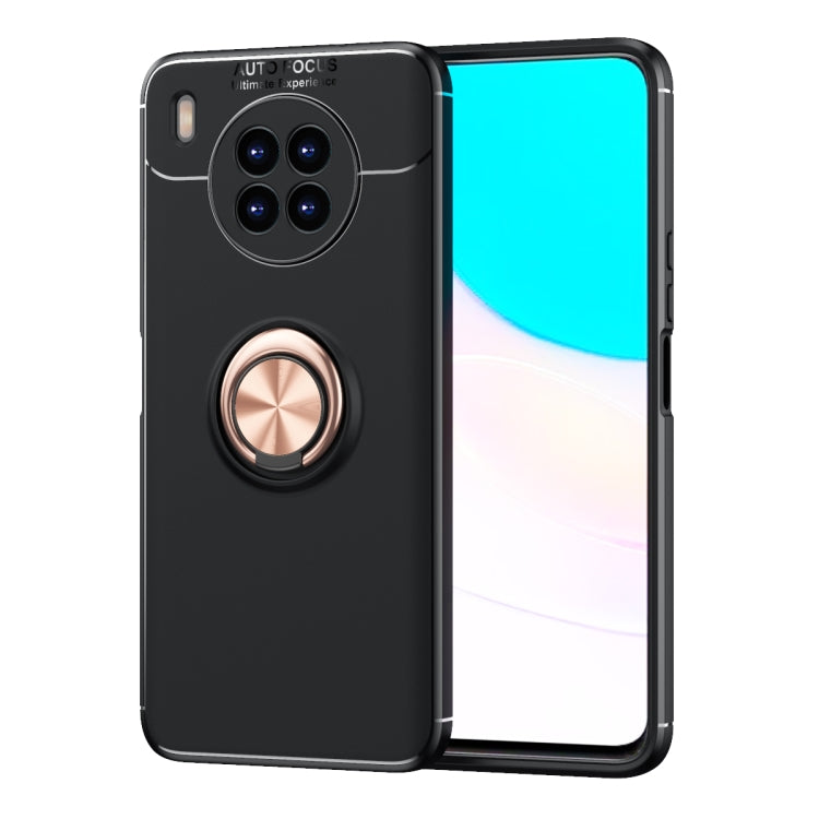 For Huawei nova 8i Metal Ring Holder 360 Degree Rotating TPU Case(Black+Rose Gold) - Huawei Cases by buy2fix | Online Shopping UK | buy2fix