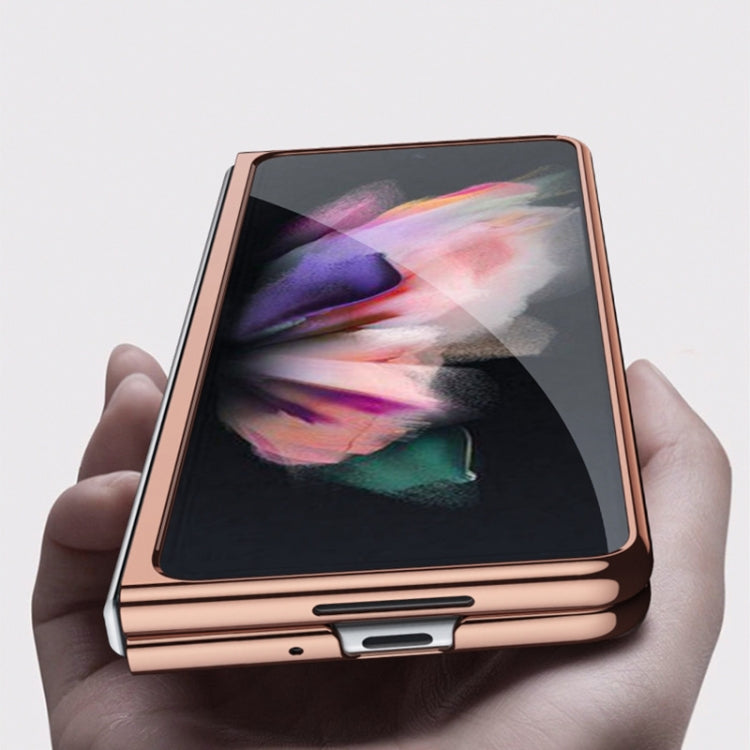 For Samsung Galaxy Z Fold3 5G GKK Straight Edge Phantom TPU + Plating Protective Case(Rose Gold) - Galaxy Phone Cases by GKK | Online Shopping UK | buy2fix