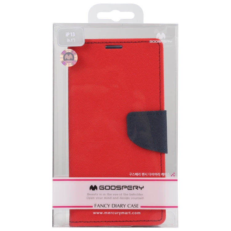 For iPhone 13 GOOSPERY FANCY DIARY Cross Pattern Horizontal Flip Leather Case with Holder & Card Slots & Wallet(Red) - iPhone 13 Cases by GOOSPERY | Online Shopping UK | buy2fix